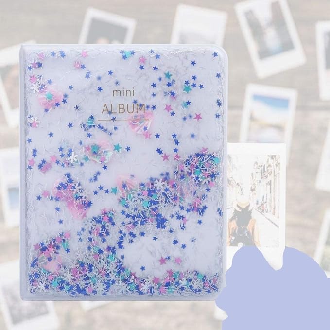 Fujifilm Instax Mini 12 Instant Camera Pastel Blue + Fuji Film Value Pack (40 Sheets) + Shutter Accessories Bundle, Incl. Compatible Carrying Case, Quicksand Beads Photo Album 64 Pockets