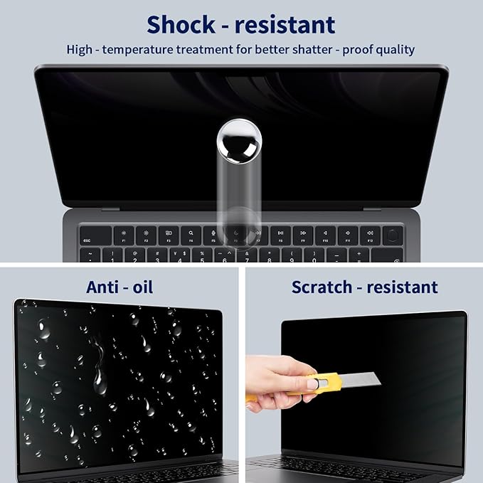 Magnetic Privacy Screen for MacBook Air 13.6/13 Inch (2022-2025, M2, M3, M4), Removable Matte Laptop Privacy Screen Anti Glare Blue Light Filter - Anti-Spy for Mac 13.6in Computer