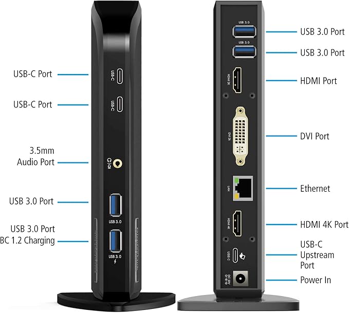 Diamond Multimedia DS3900PD Diamond Multimedia Triple Display 4K Universal Type-C Docking Station with Power Delivery (65W) for Mac and Windows Equipped Type-C/Thunderbolt 3 Laptops