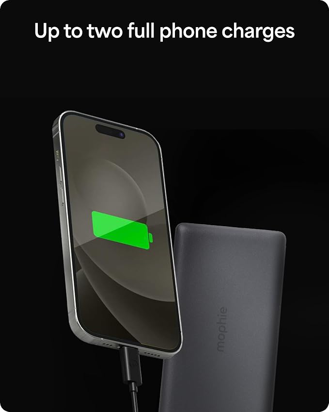 Mophie Powerstation Slim 10,000mAh Power Bank | Thin Everyday Power | 15W, Multi-Device