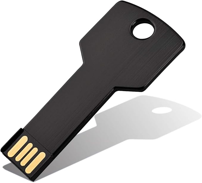 KOOTION 32GB USB Flash Drive, Metal Key Shaped 2.0 USB Memory Stick Pen Drive Black