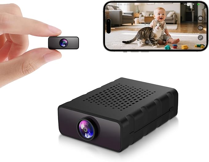 Mini Camera, Nanny Cam for Home | Free Cloud Indoor Security Camera, Works with/Without WiFi for Baby/Pet/Nanny Monitoring (deep Black)