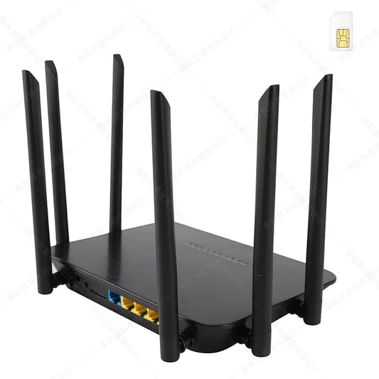 Dual Band 4G LTE Router with SIM Card Slot Unlocked Modem, 1200Mbps Mobile Hotspot Support AT&T and T-Mobile, 6-Antenna Wireless Wi-Fi Router