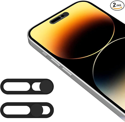Front Camera Cover,Webcam Cover Compatible for Phone 14Pro/14 Pro Max/15/15Plus/15Pro/15Pro Max/16/16Plus/16Pro/16Pro Max,Protect Privacy and Security,Not Affect Face ID, 2 Pack-Black