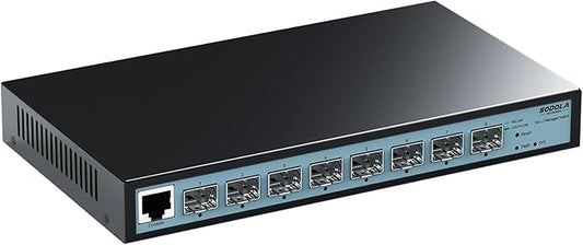 8 Port 10G L3 Managed Switch, 8X10G SFP+ Interface, Link Aggregation/QoS/VLAN/IGMP, Wall Mounted Fanless 10Gb SFP Network Switch（SFPPorts Only,Transceiver is NOT Included