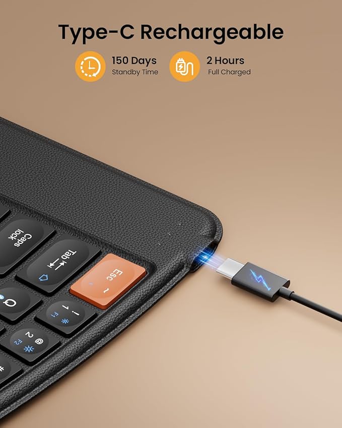 ProtoArc Ergonomic Foldable Keyboard, XK03 Split Folding Travel Bluetooth Keyboard, Ultra Slim, Portable for iPad, iPhone, Tablet, Laptop, PC