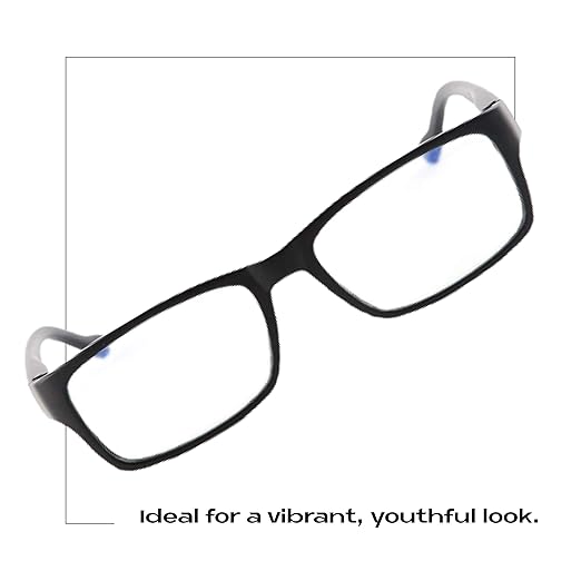 Readerest Blue Light Blocking Glasses - Stylish Computer Eyewear with 1.75 Magnification - UV Protection Vision Aid for Eye Strain and Glare Reduction - Lightweight Frames for Men and Women (Black)