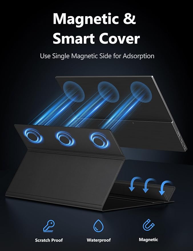 Laptop Screen Extender, 15.6" IPS Portable Monitor, Travel Display for with USB-C/HDMI Port, Plug and Play, Second Screen for Windows/Mac/Android/Switch/PS5/Xbox