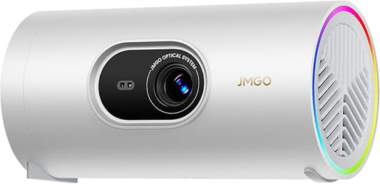 JMGO PicoPlay 1080P Smart Portable Projector, Google TV, 400ISO Lumens, 8W Dolby Digital, 3D-Active, HDR10, Mini Projector with WiFi & Bluetooth for Home, Outdoor, Include Optical Filter