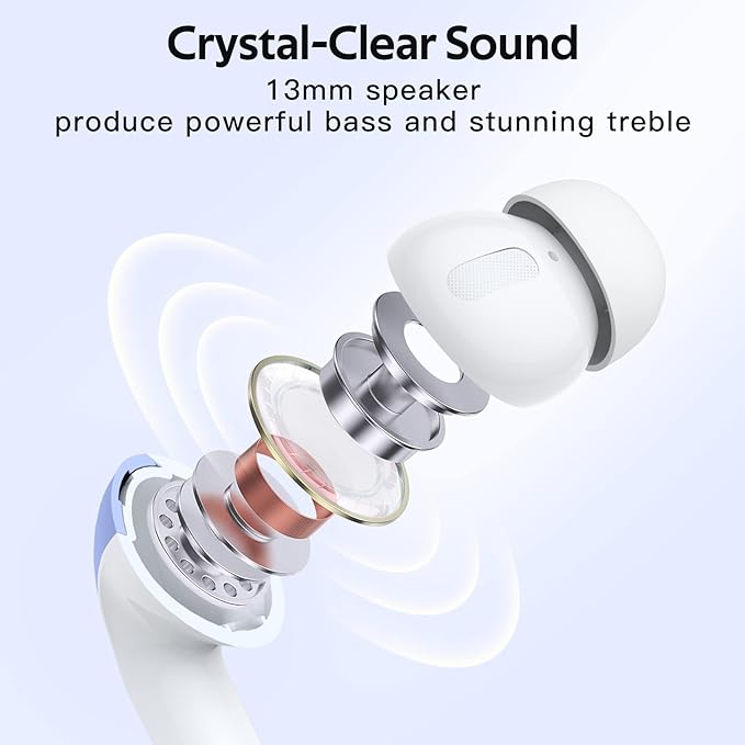 TAGRY 2 Sets X08 Pink and Purple Bluetooth Headphones True Wireless Earbuds 60H Playback Ear Buds with Wireless Charging Case in-Ear Earbuds with Mic