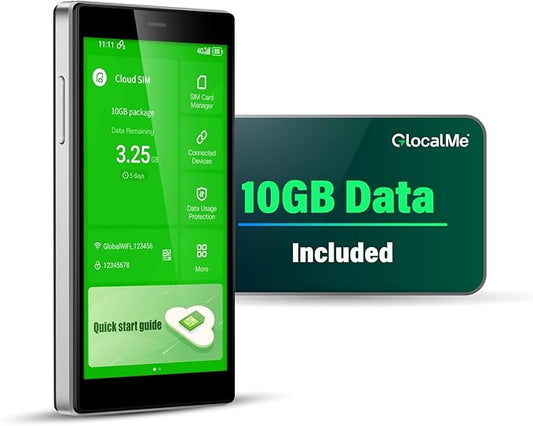 GlocalMe G4 Pro 4G LTE Mobile Hotspot Device with 10GB US/CA/MX Data 30 Days, Portable WiFi Hotspot for Travel, 5” Touch Screen LCD Display, Dual Band High Speed Hotspot Device, SIMFREE, Pocket WiFi
