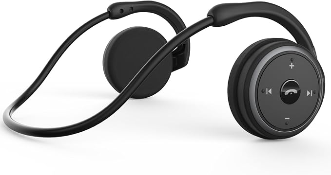 Small Bluetooth Headphones Wrap Around Head - Sports Wireless Headset with Built in Microphone and Crystal-Clear Sound, Foldable and Carried in The Purse, and 12-Hour Battery Life, Black