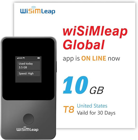 Global Travel Mobile Hotspot Device 4G Pocket Router No Roaming fee Built-in SIM Card No Need Physical Card No Contract 150 Countries Travel Portable WiFi Hotspot 10GB for US