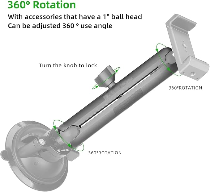 FANAUE Double Socket Arm Compatible with RAM Mounts B Size Ball Head and Bike Motorcycle Phone Holder, Fits Industry All Standard 1" Ball Adapters (DA-150)