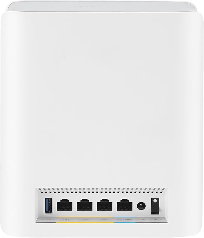 ASUS ZenWiFi BT6 Tri-Band WiFi 7 Mesh, 9.4 Gbps, 3000 sq.ft. (1pk), 2.5G WAN Port, Security and Parental Controls Included, Smart Home Master SSIDs, 4G & 5G Mobile Tethering
