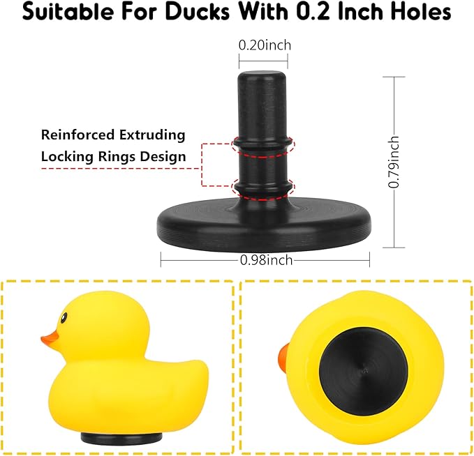 12 Packs Rubber Duck Holder Jeep Duck Mount Plastic Ducking Plug Holder for Jeep Dash for Display Jeep Ducking Presents-Black(Excluding Rubber Duck)