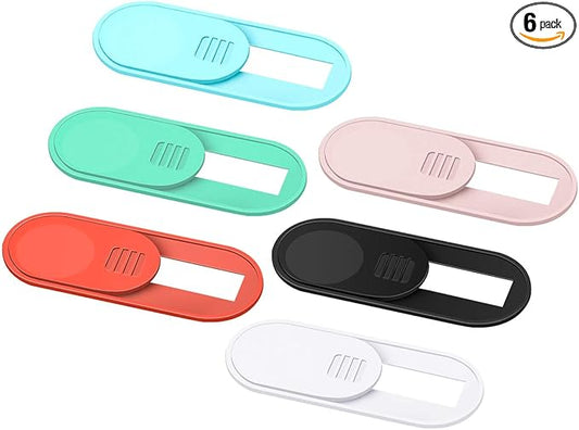 HKDGYHON Webcam Cover Slide, 0.028 Inch Ultra Thin Laptop Camera Cover Blocker, Web Cam Privacy Cover for MacBook iPhone iPad iMac, Protect Your Visual Privacy Security (Multi-Color-6 Pack)