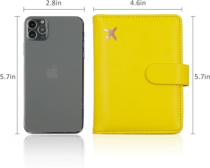 Melsbrinna RFID Passport Holder for Travel Women/Men, Cute RFID Blocking Wallet with Card Slots, Travel Wallet/Passport Case (1, Yellow)