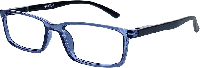 OPULIZE SEE Reading Glasses with Blue Light Blocking for Women and Men, Narrow Frame, Spring Hinges, Computer Gaming Glasses, Brown,Blue,Grey +0 (Pack of 3)