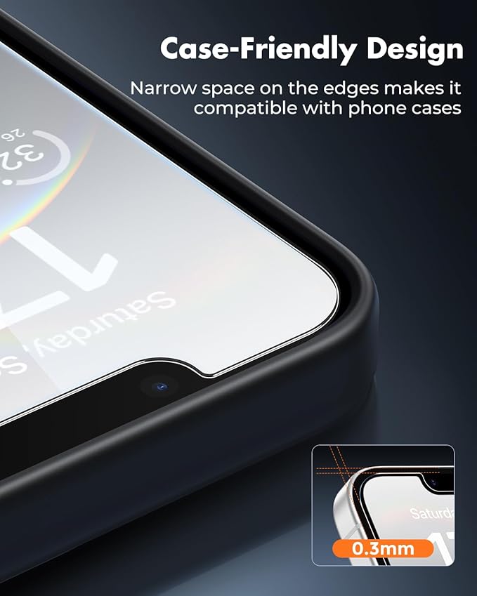 UNBREAKcable 3-Pack Screen Protector for iPhone 16e, Double Shatterproof Tempered Glass [Easy Installation Frame] [9H Hardness] [99.99% HD Clear] [Case Friendly] for iPhone 6.1 inch