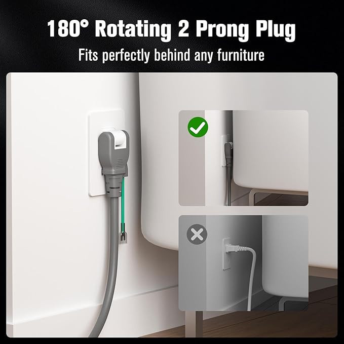 Power Strip Surge Protector with Multiple Outlets, Charging Station(100W Max), Flat Plug Extension Cord 10 Ft Long Cord, 8 Outlets & 4 USB Ports (2 USB C), Desk Charging Station for Home Office