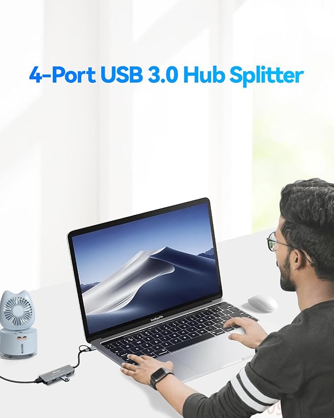 USB hub Splitter USB Splitter for Laptop,USBA 3.0 1to4,USBA/C 3.0 Splitter usbc hub for Laptop,usb3.0 Port Expander usbc Adapter to usb3.0,USB Expander,USB c hub Plug and Play