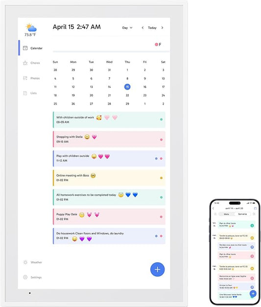 Dragon Touch 21.5" Digital Calendar Chore Chart – 1080P Full HD Interactive Touchscreen, Smart Family Planner, Hearth Display Digital Wall Calendar & Desk Mountable for Seamless Scheduling