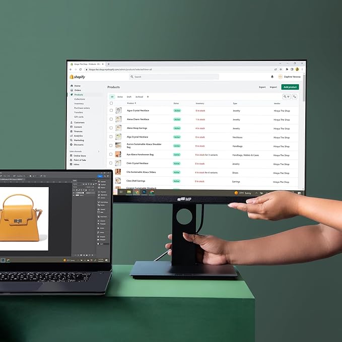 New Mobile Pixels 23.8'' Computer Monitor, 75Hz FHD1080P IPS Monitors with VESA Mounting, Rotatable, Height/Tilt Adjustment for Ergonomic Viewing, Frameless, Anti-Glare, Gaming Monitor with FreeSync