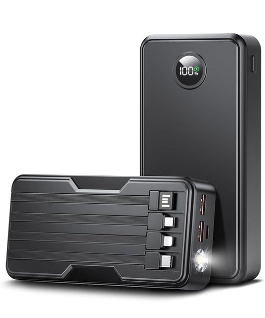 Power Bank 40000mAh Portable Charger 22.5W with 5 Outputs & 2 Inputs LED Display Equipped with Flashlight External Battery Pack for iPhone 16/15/14, Samsung, Etc