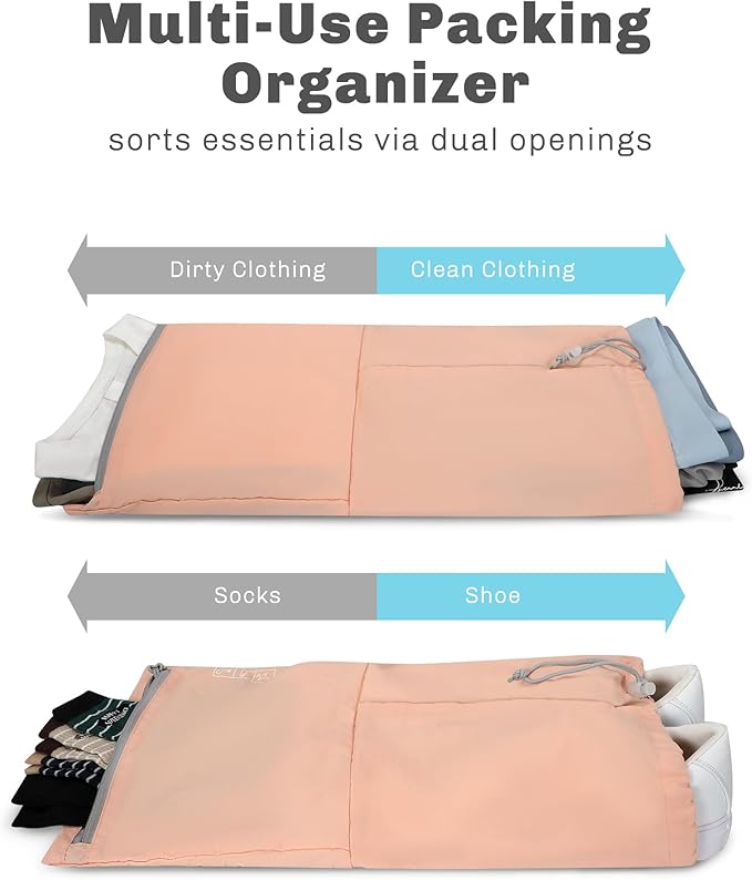 Hynes Eagle 6 Set/ 4 Set/ 2 Set Compression Packing Cubes Travel Essentials Lightweight Nylon Luggage Suitcase Organizer Bag Light Pink 6PCS