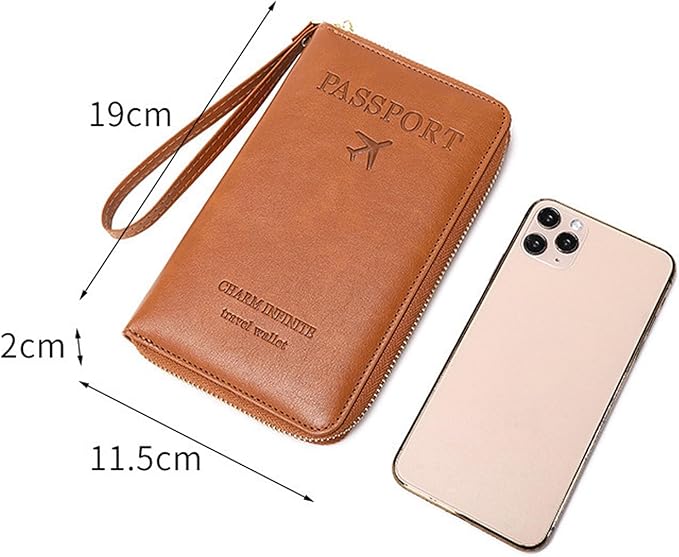 Multi-Function RFID Travel Passport Wallet with Phone Pocket - Ultimate Passport Holder for Women & Men | Holds Phones, Passports, Cash, Cards & Boarding Passes (Pink)