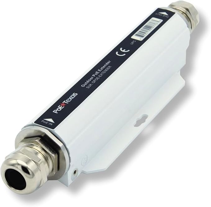 PoE Texas Outdoor PoE Extender - IP67 Waterproof Direct Burial Repeater - High-Speed Ethernet Booster Extends Power Gigabit Data Range up to 660' - IEEE 802.3bt/at/af Compliant for IP Cameras, VoIP
