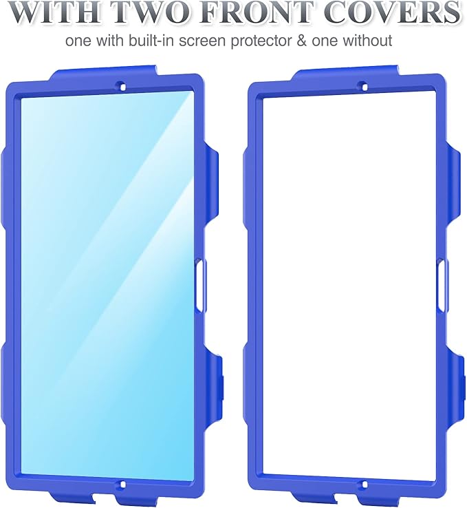 SEYMAC stock Case for Samsung Galaxy Tab A8 10.5'', Full-Body Drop Protection Case with Screen Protector Pencil Holder [360° Rotating Hand Strap] &Stand, Blue+Black