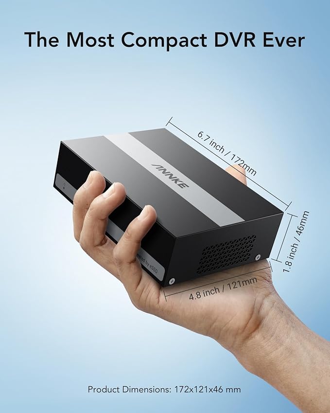 ANNKE 8CH 3K Lite Digital Video Recorder with 1TB Embedded SSD Solid State Hard Drive, 24/7 Recording with 8 Channel, AI Human/Vehicle Detection, H.265 5-in-1 Security DVR, Hardware Encryption