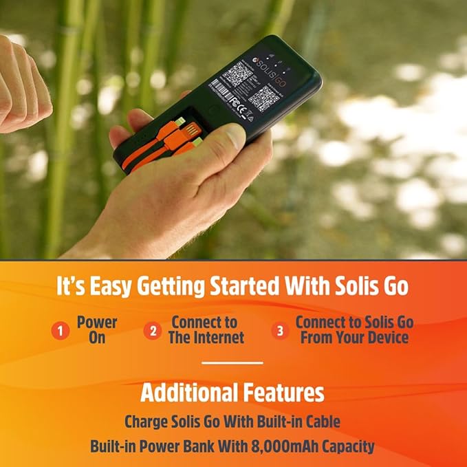 SIMO Solis Go – 4G LTE Hotspot and Power Bank | Includes Lifetime Data (12GB Per Year) and 10GB Global Data | Multi-Carrier | Internet in 140+ Countries | No Contract | Mobile Wi-Fi for Travel