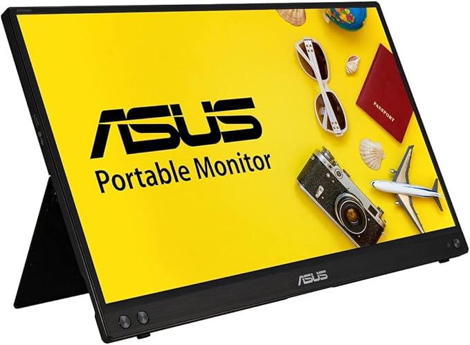 ASUS ZenScreen 15.6” 1080P Portable Monitor (MB16ACV) - Full HD, IPS, Eye Care, Flicker Free, Blue Light Filter, Kickstand, USB-C Power Delivery, for Laptop, PC, Phone, Console