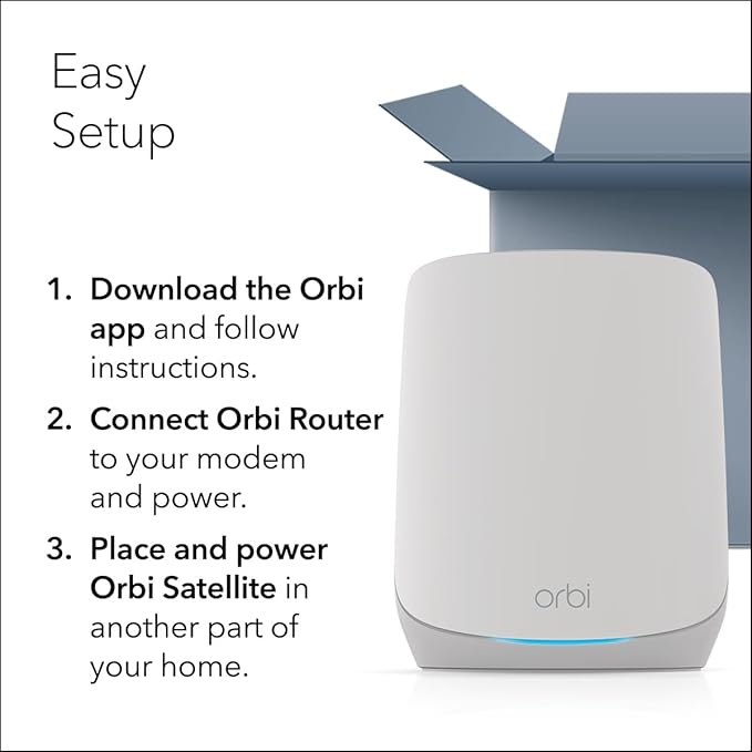 NETGEAR Orbi Whole Home Tri-Band WiFi 6 Mesh Network System (RBK754P) – Router with 3 Satellite Extenders, Security Features, Coverage up to 10,000 sq.ft., 75 Devices, AX5200 (Up to 5.2Gbps)