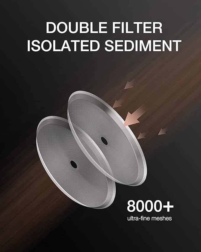 BAYKA 21 Ounce 0.6 Liter French Press Coffee Tea Maker Small, Heat Resistant Thickened Borosilicate Glass Stainless Steel Single Serve Brewer, Cold Brew Percolators, Cafetera Teapot, Copper