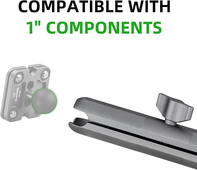 FANAUE Double Socket Arm Compatible with RAM Mounts B Size Ball Head and Bike Motorcycle Phone Holder, Fits Industry All Standard 1" Ball Adapters (DA-150)