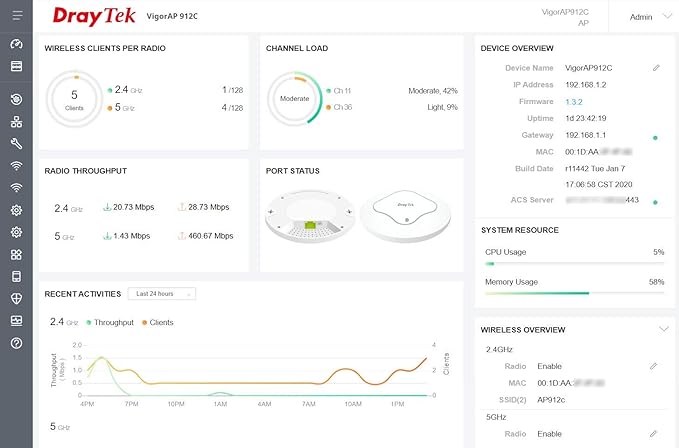 DrayTek VigorAP 912C Ceiling Mesh Wireless 802.11ac Range Extender and Access Point