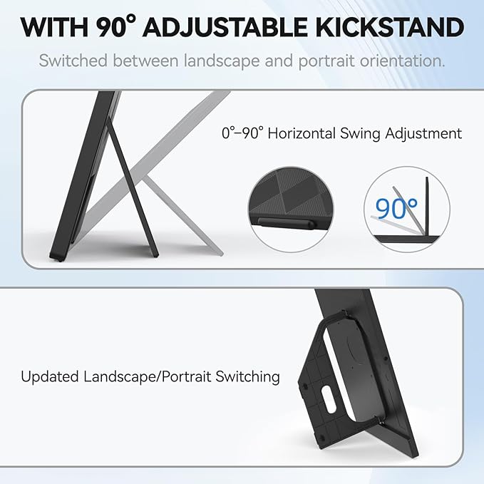 Intehill 14" Portable Monitor, WUXGA 1920x1200 Portable Screen with Full-Covered Tempered Glass, 16:10 USB-C HDMI External Display with Speakers & Stand, Travel Monitor Second Screen for Laptop, F14ZA