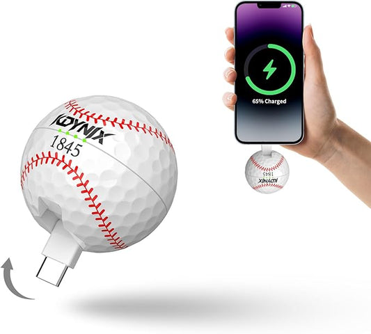 2000mAh Creative Golf Ball Power Bank, Emergency Mini Power Portable Charger USB-C, Compatible with iPhone15,16，17，15 Plus,15 Pro Max, Gift for Golf Lover Men Women (Baseball Golf Power Bank)