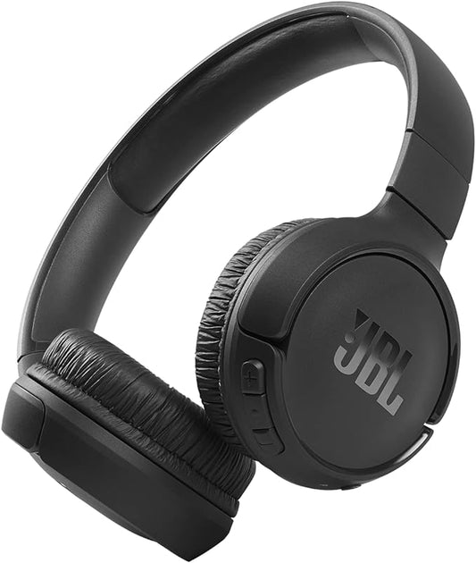 JBL Tune 510BT - Bluetooth headphones with up to 40 hours battery, microphone for call, foldable and comfortable, Android and iOs compatible (Black)