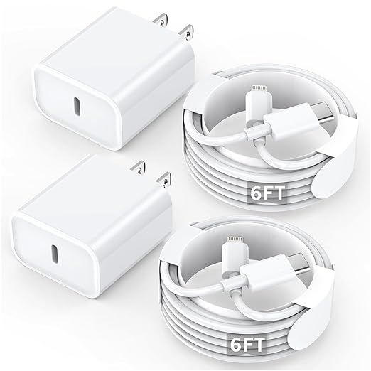 Fast Charger iPhone,【Apple MFi Certified】iPhone Charger Fast Charging Super Quick Type C Wall Charger Block Adapter 6FT USB C Lightning Cables Cord for iPhone 14/14 Plus/13 Pro Max/12/11/X/XR/SE,iPad