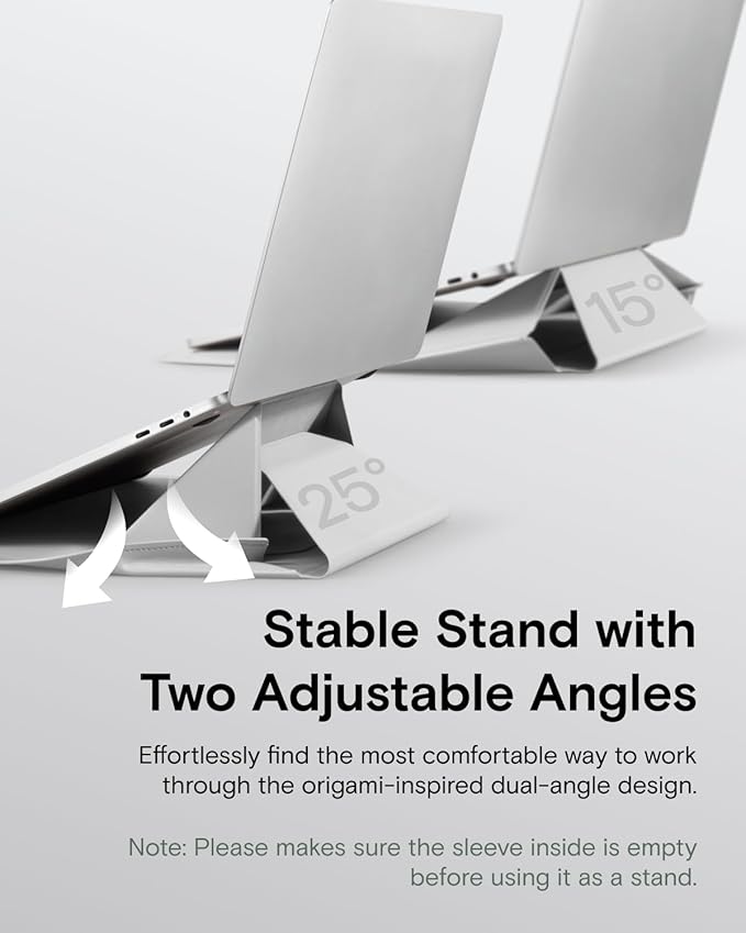 MOFT Laptop Carry Sleeve, 2-in-1 Laptop Bag & Stand for 15" MacBook Air & Dell/HP/Lenovo/Asus, Stylish Slim Computer Sleeve Bag with Expandable Storage for Computer Accessories, Misty Cove