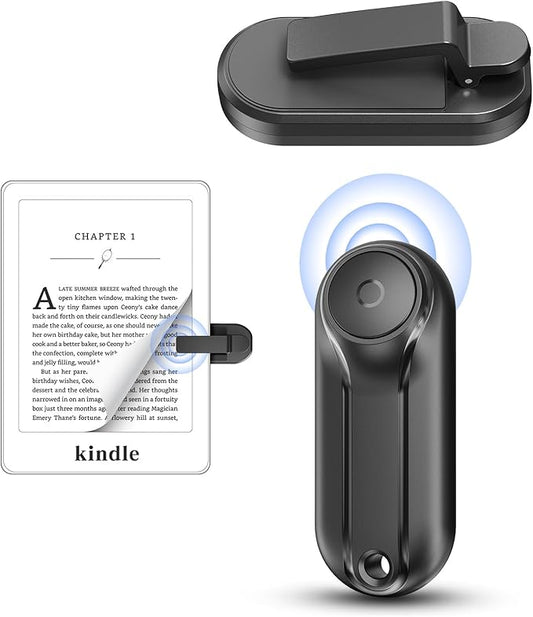 Remote Control Ring Page Turner for Kindle Paperwhite Oasis Kobo eReaders, Camera Camcorder Remote Controls, Page Turner Clicker for ipad Tablets Reading Novels (FYQ-K1-Remote, Carbon Black)