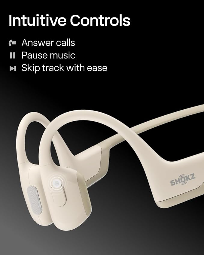 SHOKZ OpenRun Pro - Open-Ear Bluetooth Bone Conduction Sport Headphones - Sweat Resistant Wireless Earphones for Workouts and Running with Premium Deep Base - Built-in Mic, with Hair Band