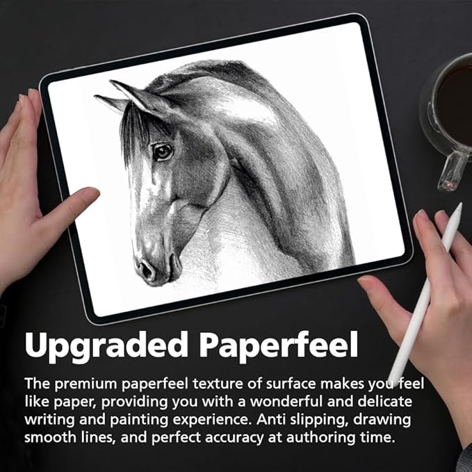 [2 Pack] Paperfeel Screen Protector For Samsung Galaxy Tab S7 FE / Tab S9 FE Plus 12.4 Inch, Anti-Glare Matte PET Film for Drawing and Writing Like on Paper, High Touch Sensitivity, Easy