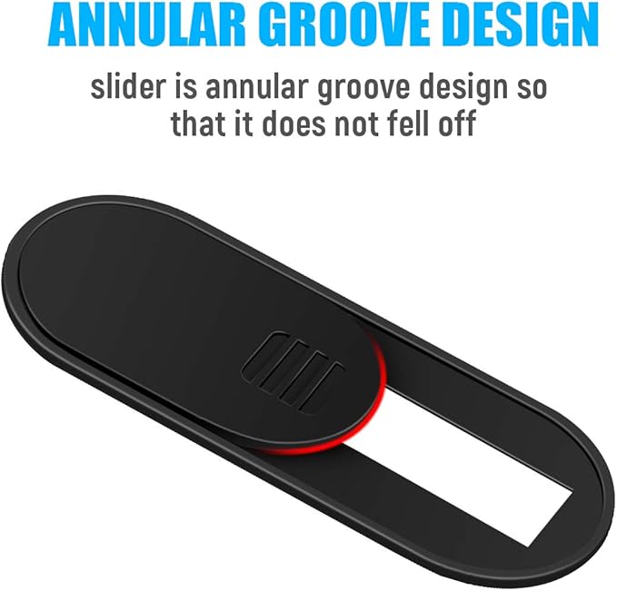 Webcam Cover Slide, 0.028-Inch Ultra-Thin Camera Blocker for MacBook, iMac, Laptop PC, Desktop, iPad, iPhone, Smartphone, Web Cam Privacy Cover Protect Visual Privacy&Security (Black/White/Red-3 Pack)