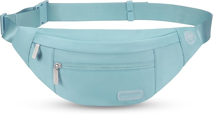 MAXTOP Large Crossbody Fanny Pack with 4-Zipper Pockets,Gifts for Enjoy Sports Festival Workout Traveling Running Casual Hands-Free Wallets Waist Pack Phone Bag Carrying All Phones